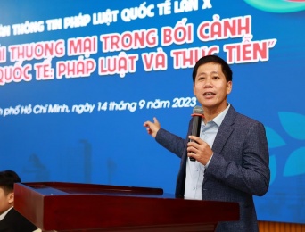 Ông Phan Trọng Đạt - Quyền Giám đốc VMC chia sẻ tại Diễn đàn Thông tin Pháp luật Quốc tế lần X “Hòa giải Thương mại trong bối cảnh hội nhập quốc tế: Pháp luật và Thực tiễn”