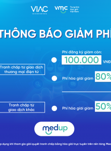 Thông báo giảm phí Hòa giải trực tuyến MedUp